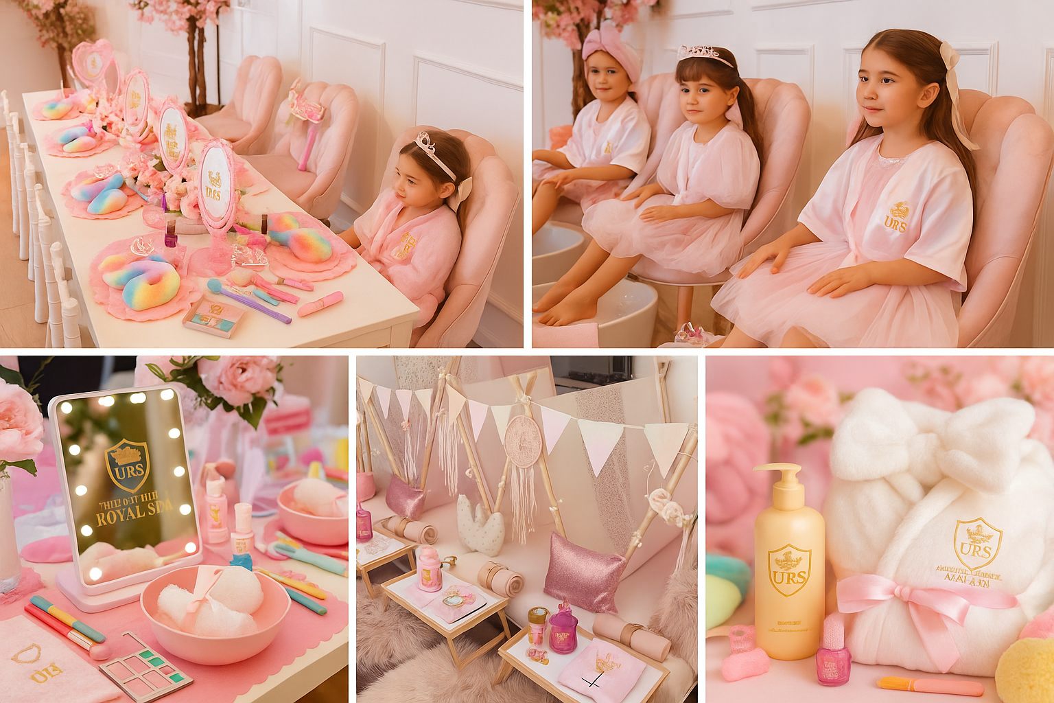 kids birthday spa party, sleepover tents, lotions, make up, pedi and mani, foaming foot spa. make up and organic facials